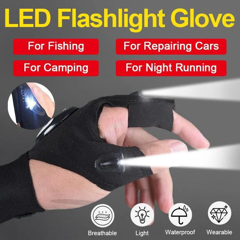 قفازات مصباح يدوي LED بدون يد